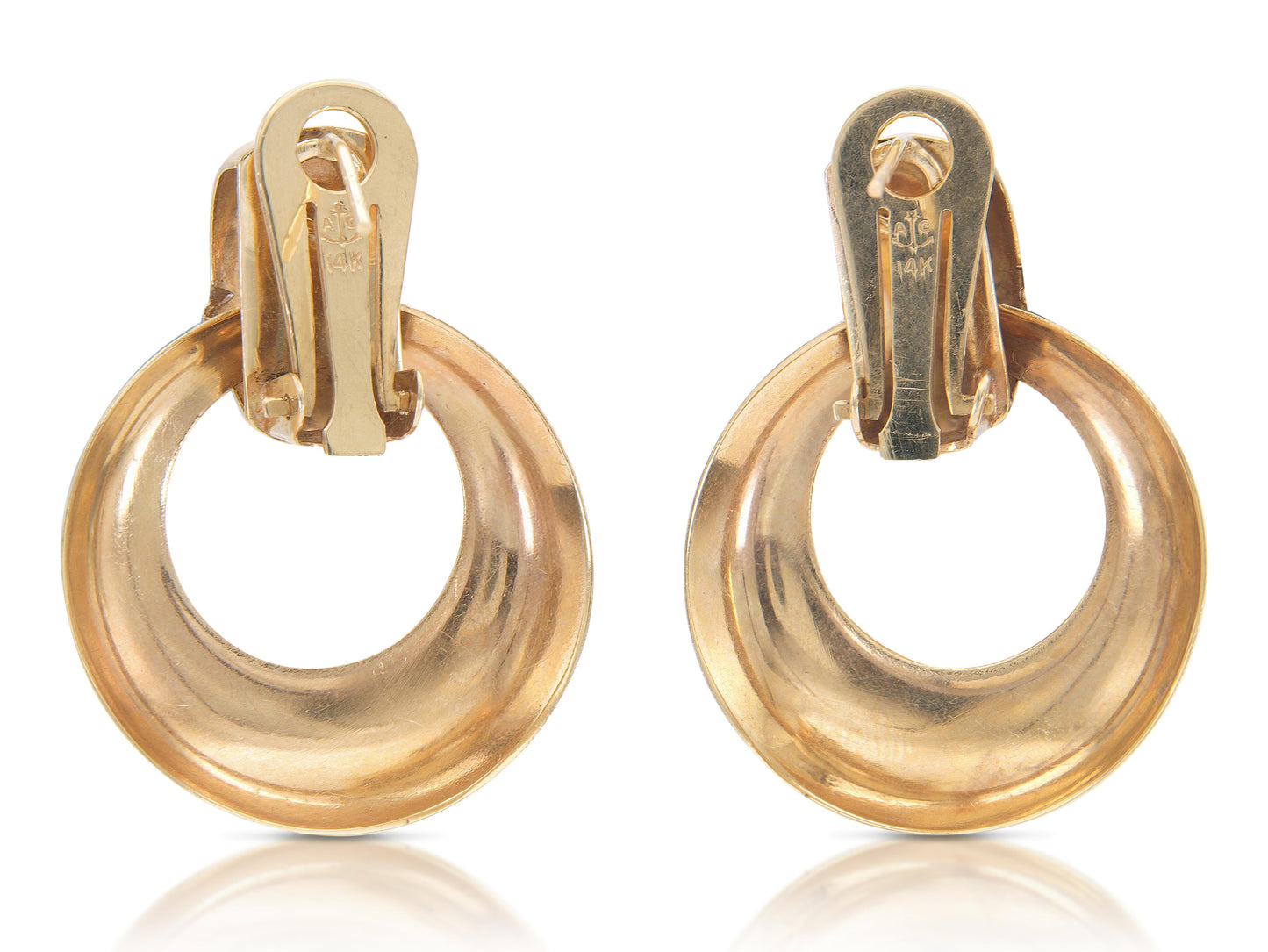 Vintage 1970s Gold Door Knocker Earrings