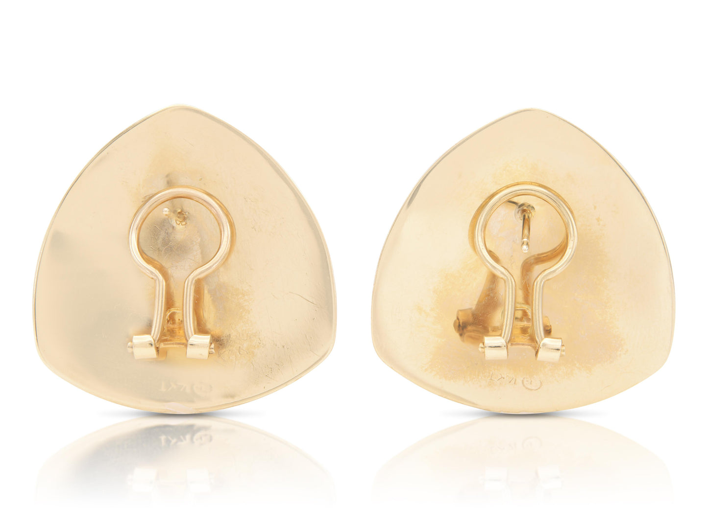 Vintage 1980s Textured and Polished Gold Earrings