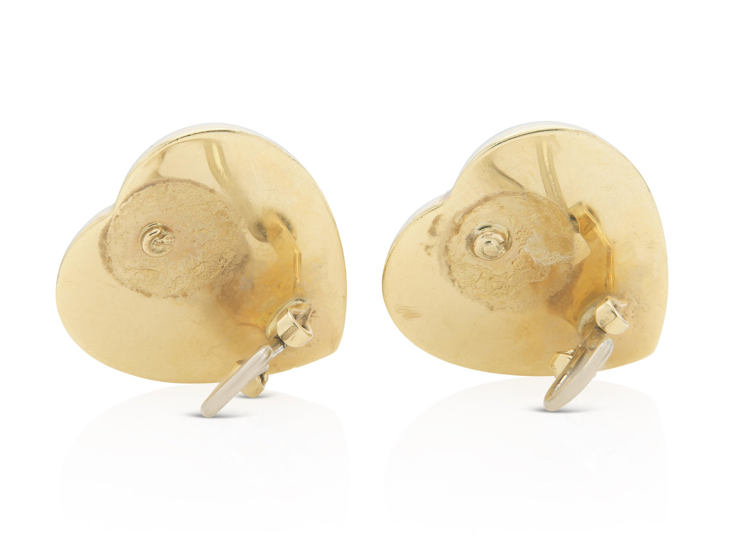 Gold Puff Heart Earrings