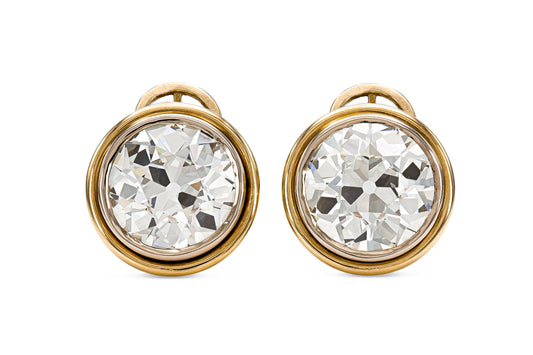 12.94 Carat Old European Cut Diamond Earrings