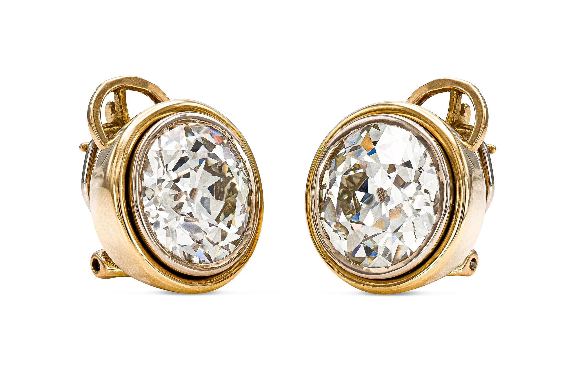 12.94 Carat Old European Cut Diamond Earrings