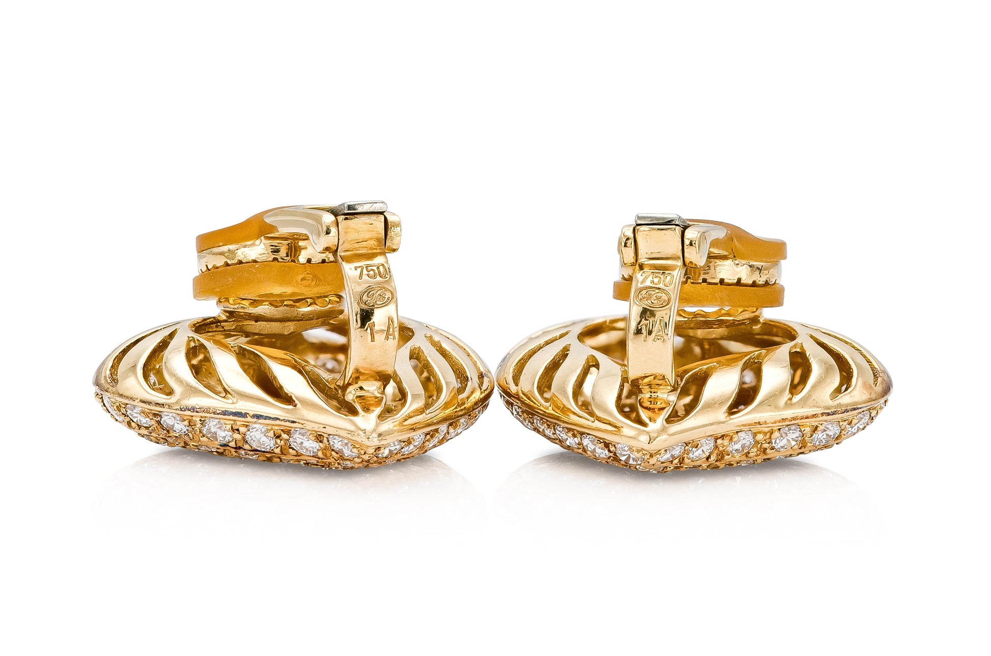 Vintage 1980s 4.20 Carat Diamond Heart Earrings