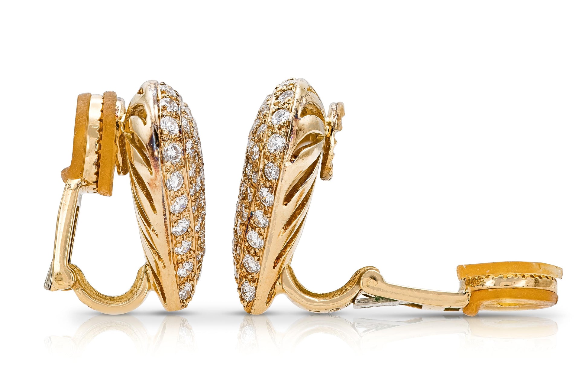 Vintage 1980s 4.20 Carat Diamond Heart Earrings