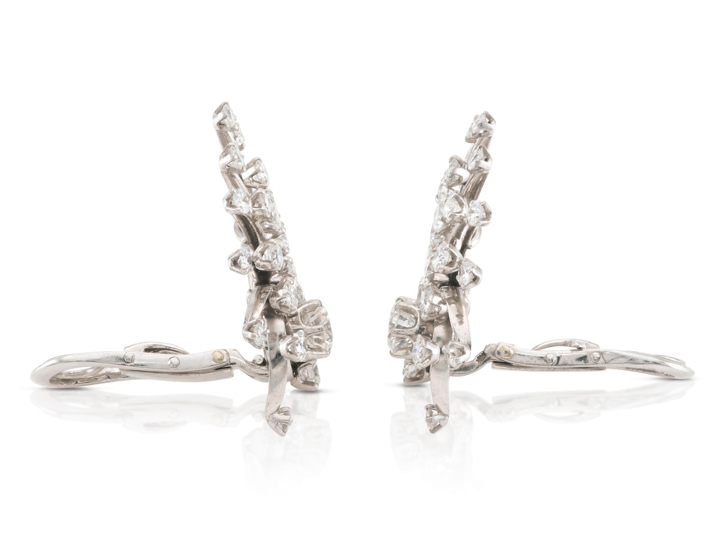 Vintage 1950s 6.00 Carat Diamond Burst Earrings