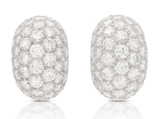 Vintage 1960s Van Cleef & Arpels 18.00 Carat Diamond Bombe Earrings