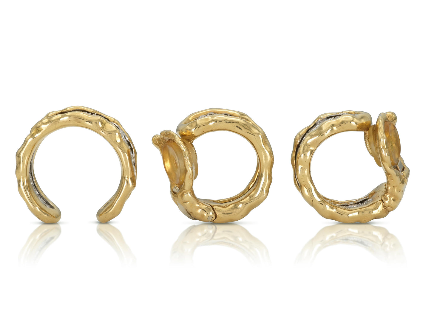 Vintage 1970s Van Cleef & Arpels Diamond Hoop Earrings and Ring Set