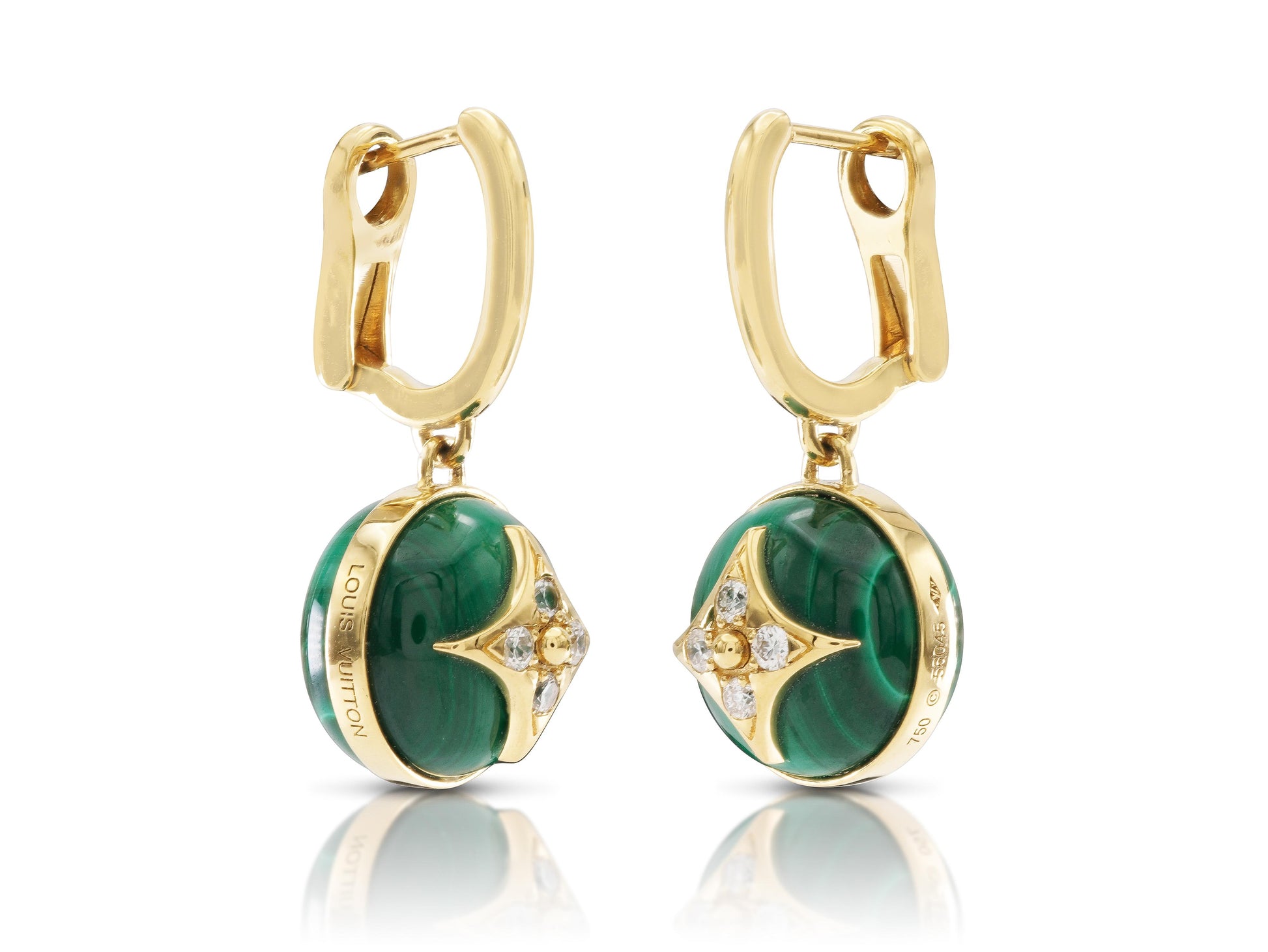 Louis Vuitton Color Blossom Malachite Dangle Earrings