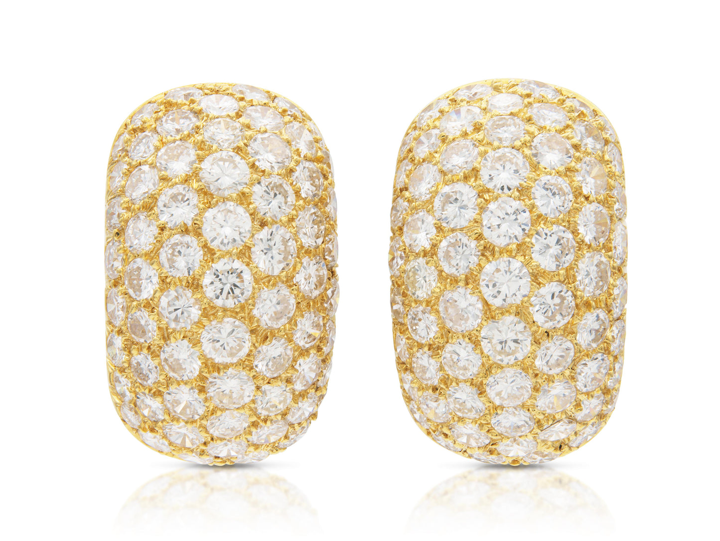 Vintage 1960s Van Cleef & Arpels 10.00 Carat Diamond Bombe Earrings