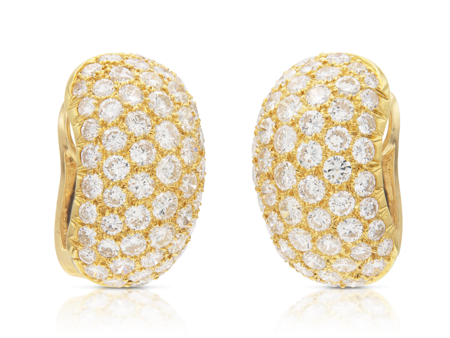 Vintage 1960s Van Cleef & Arpels 10.00 Carat Diamond Bombe Earrings