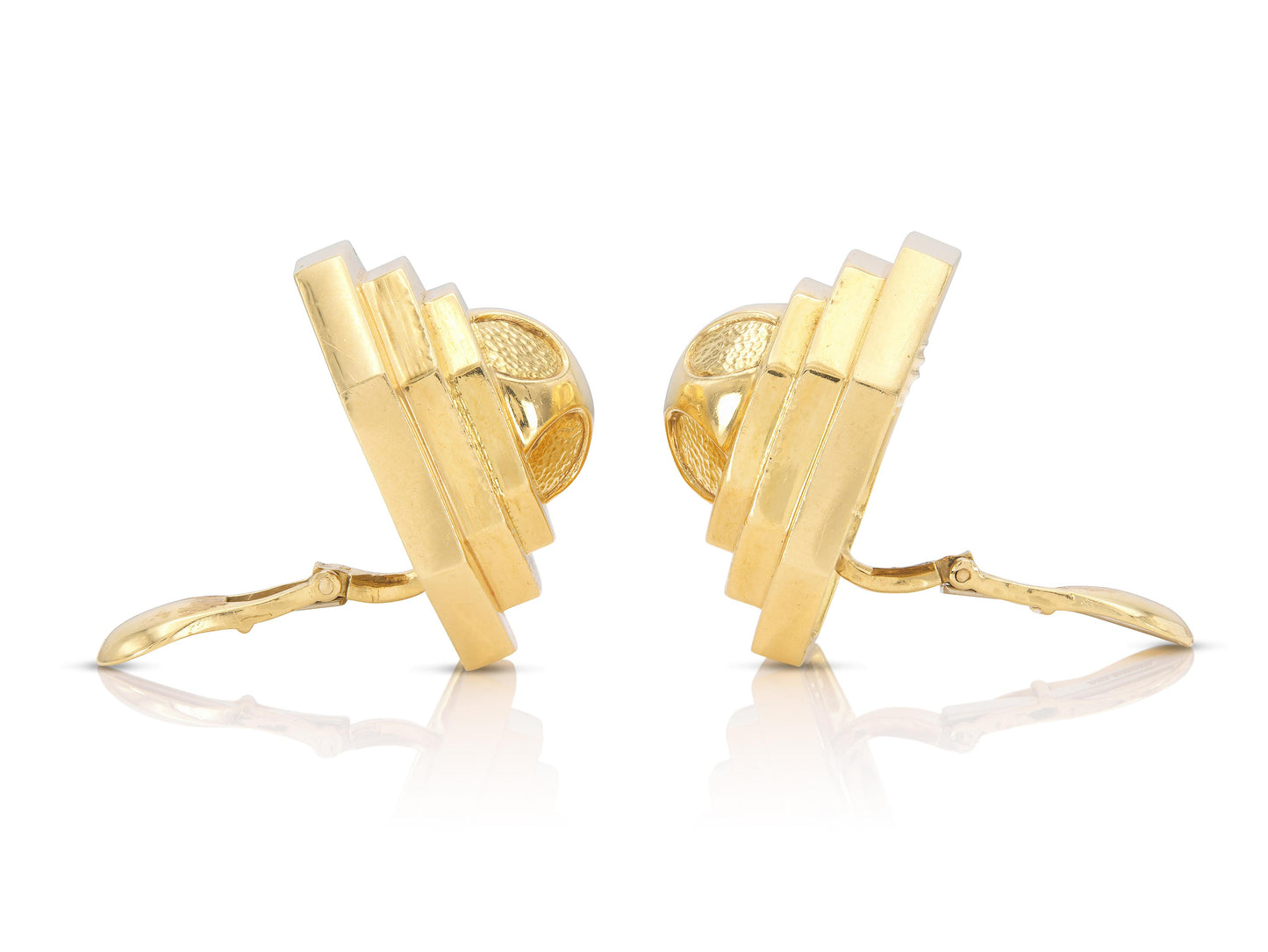 Vintage 1960s David Webb Gold Octagonal Earrings