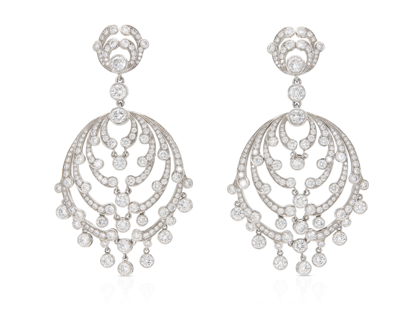 Vintage 1990s Cartier 12.50 Carat Diamond Chandelier Earrings
