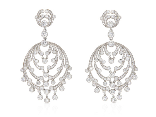 Vintage 1990s Cartier 12.50 Carat Diamond Chandelier Earrings