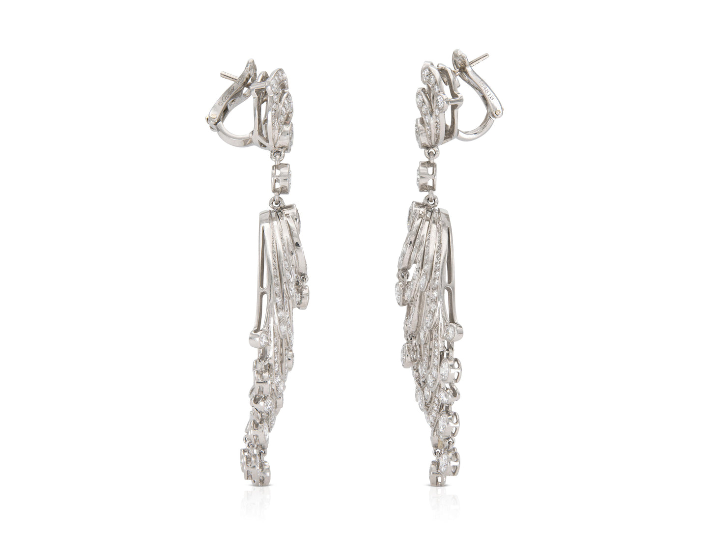 Vintage 1990s Cartier 12.50 Carat Diamond Chandelier Earrings