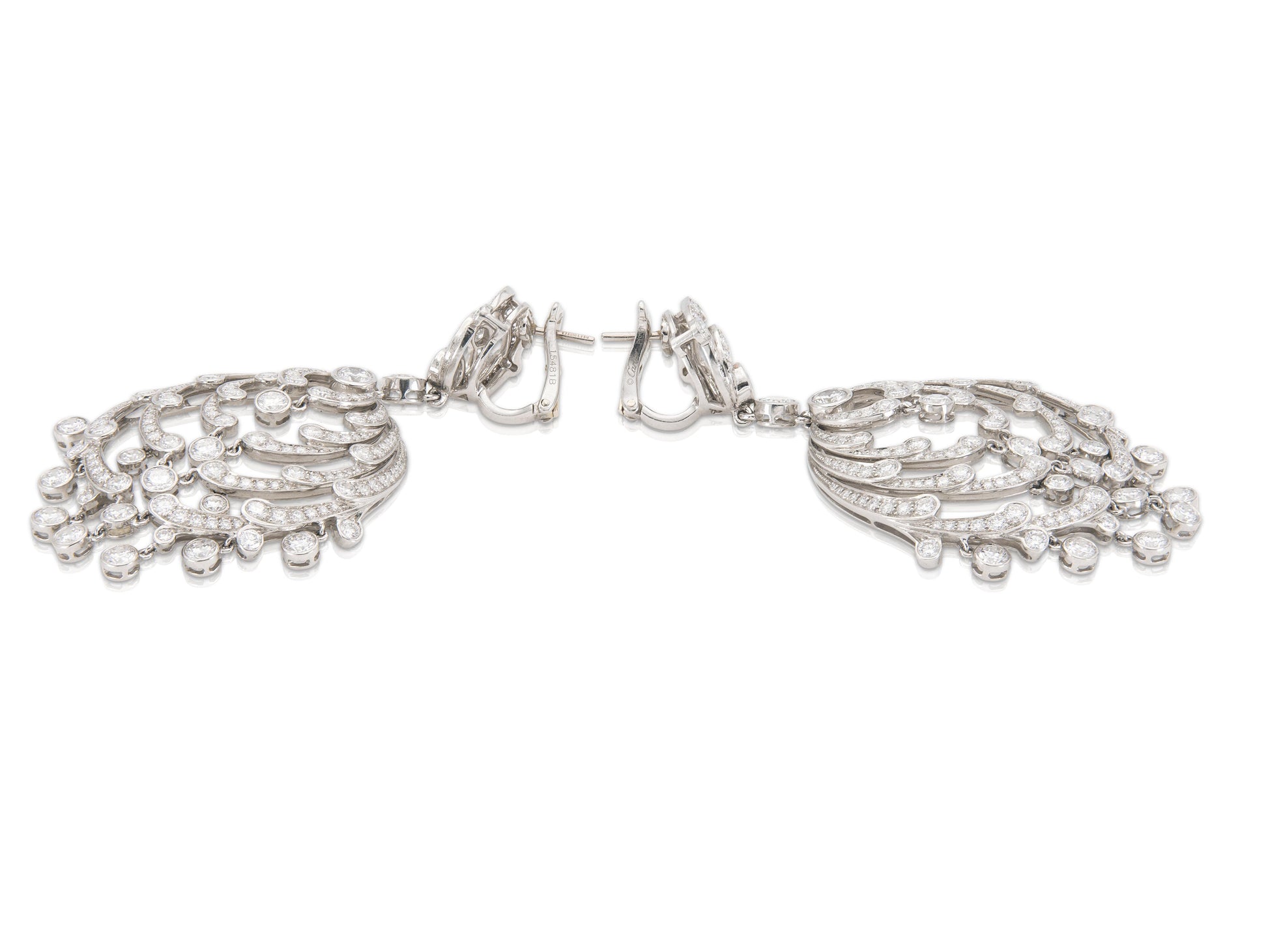 Vintage 1990s Cartier 12.50 Carat Diamond Chandelier Earrings