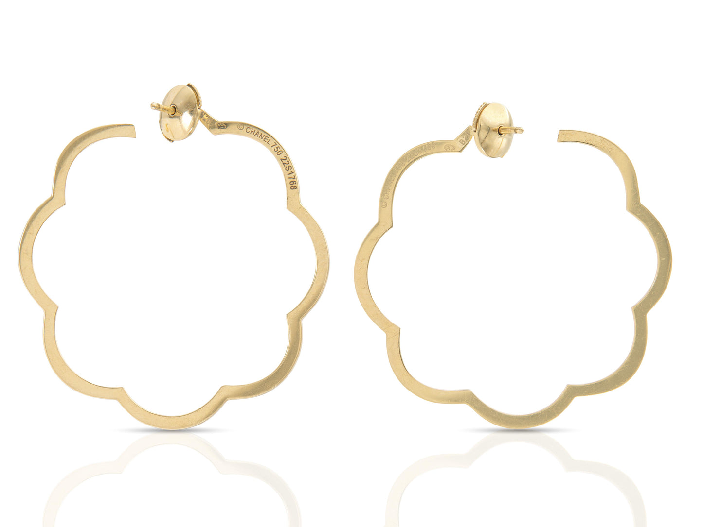 Chanel Camelia Hoop Earrings