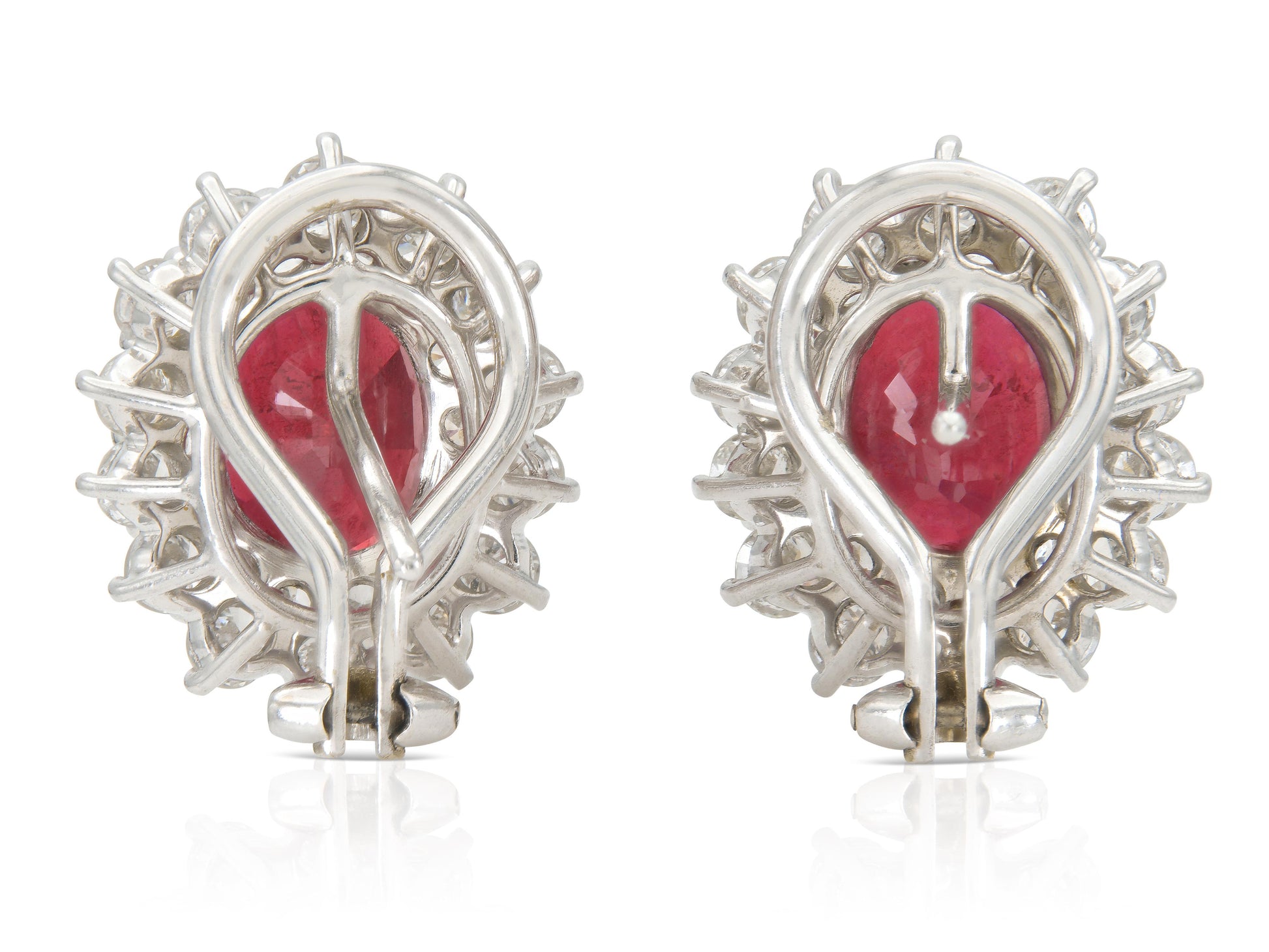 5.00 Carat Oval Rubies and 3.50 Carat Diamond Earrings