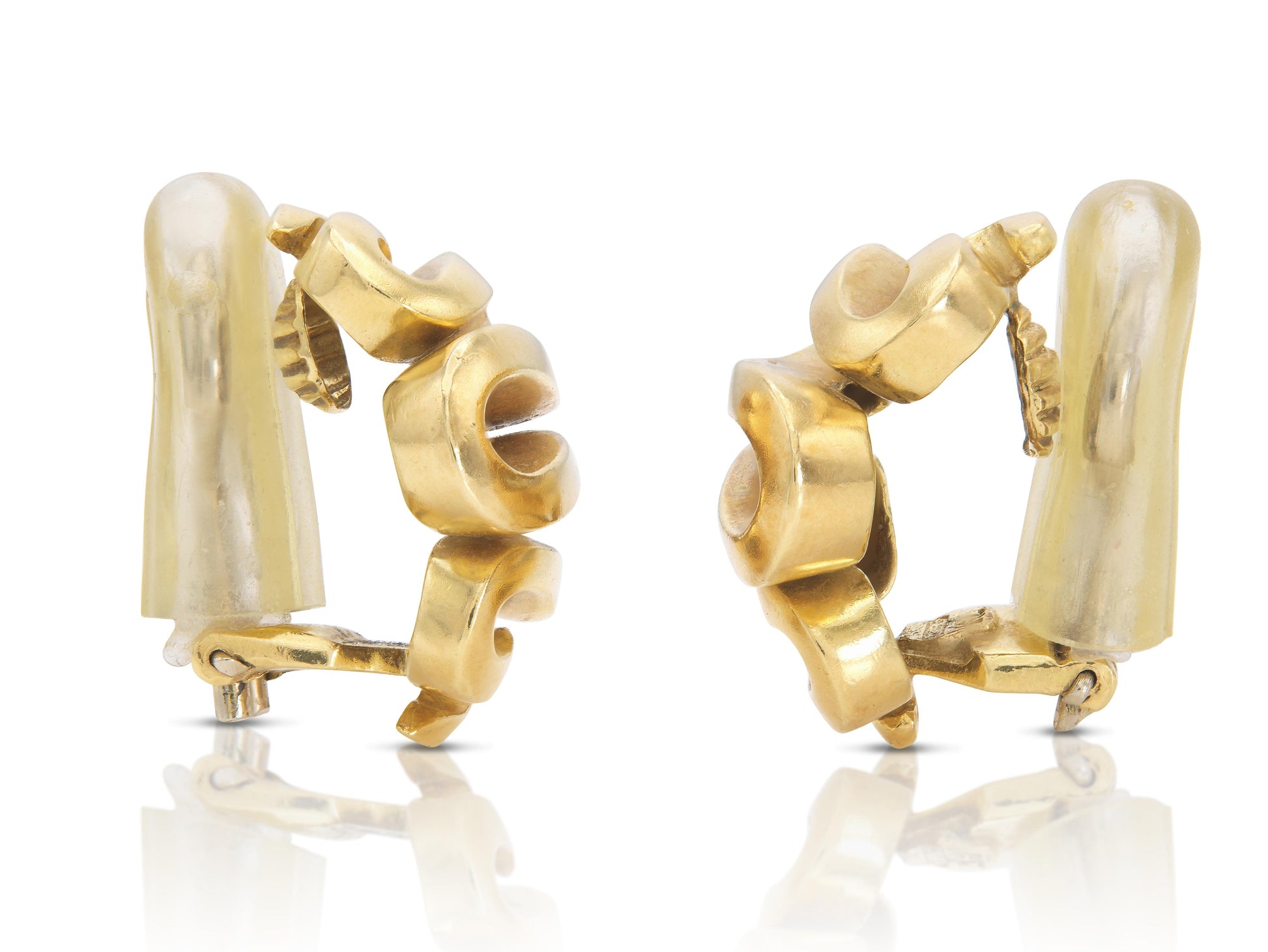 Vintage 1980s Gold Squiggle Earrings