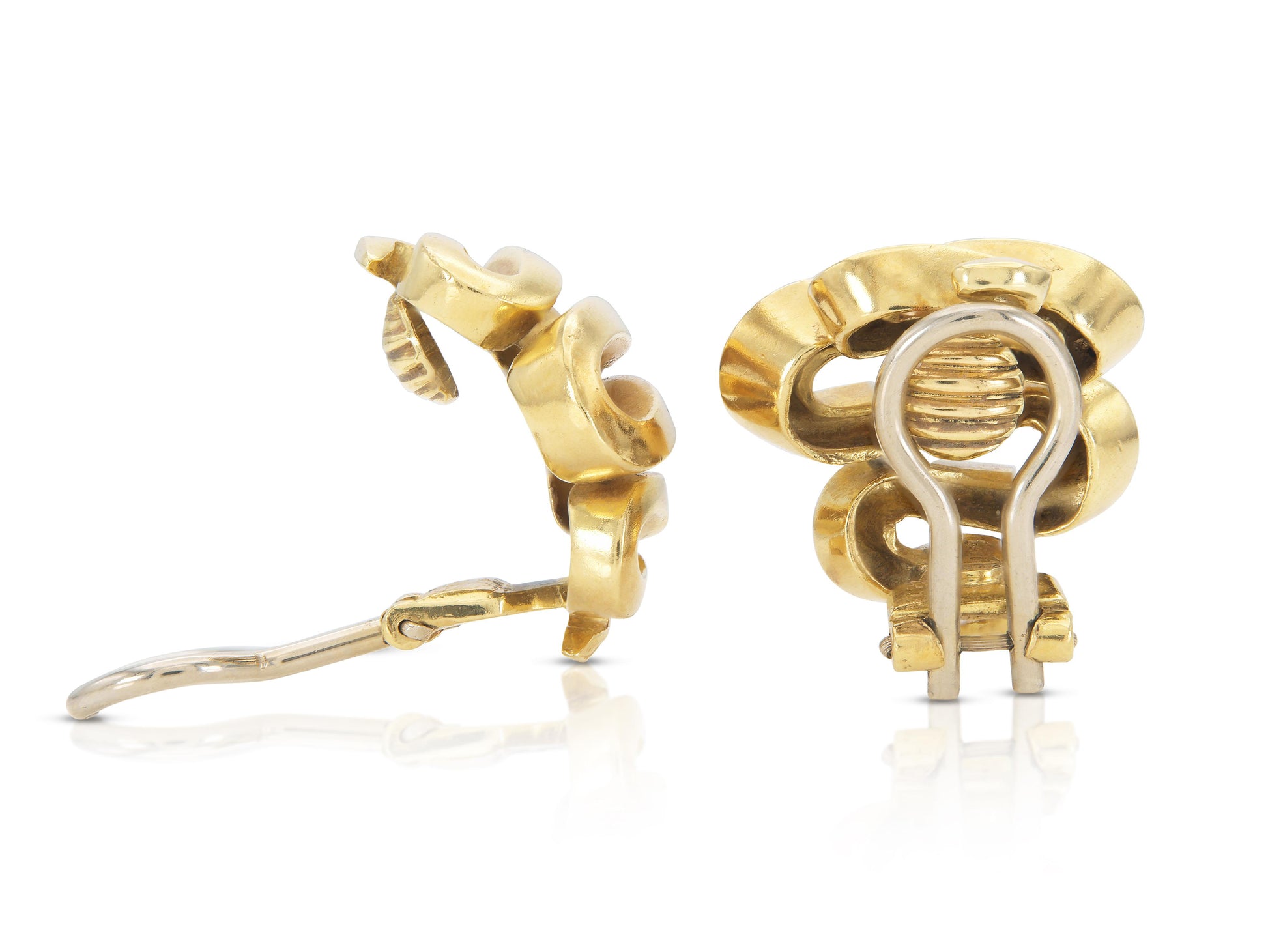 Vintage 1980s Gold Squiggle Earrings