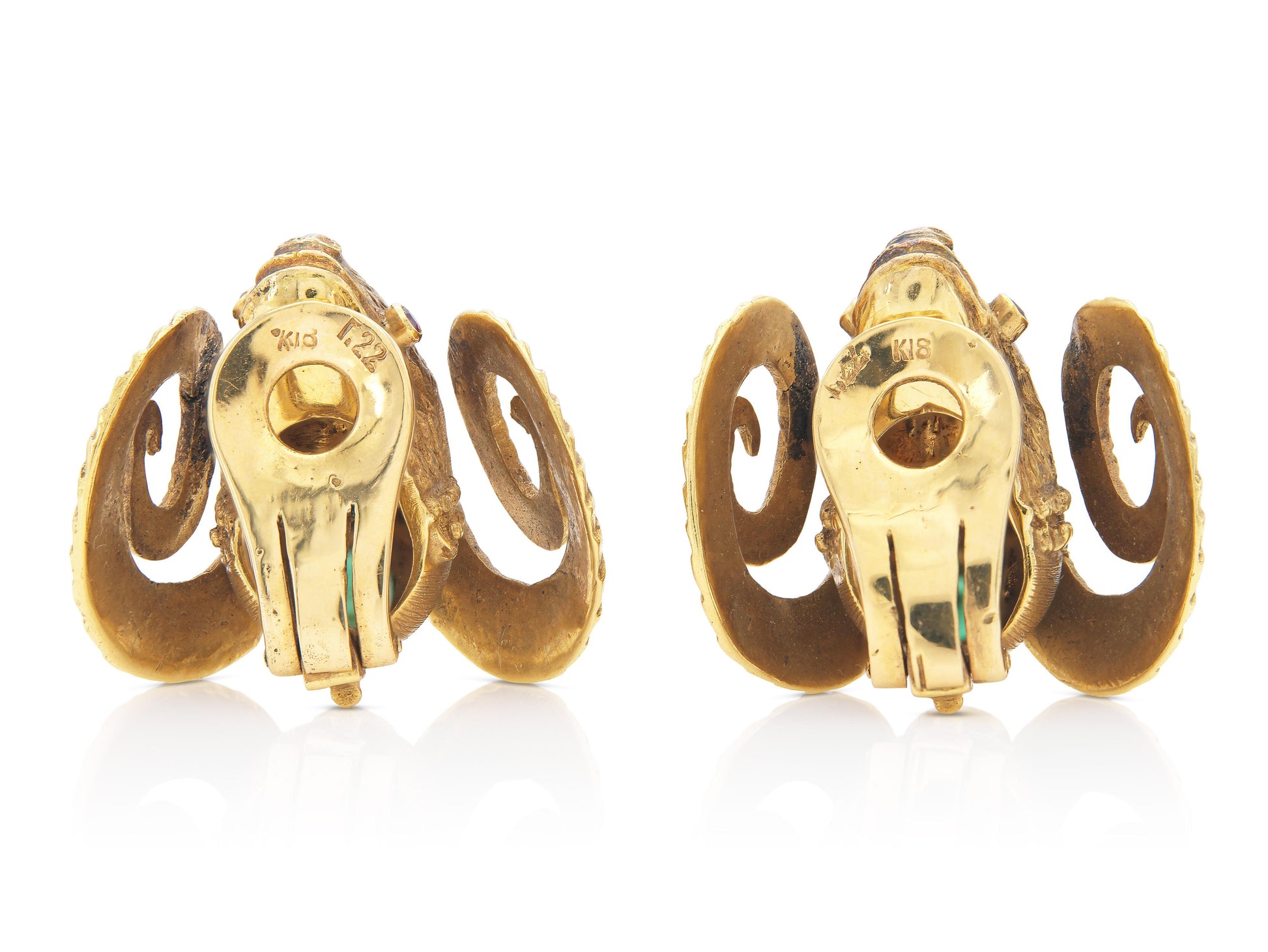 Vintage 1970s Gold Ram Earrings