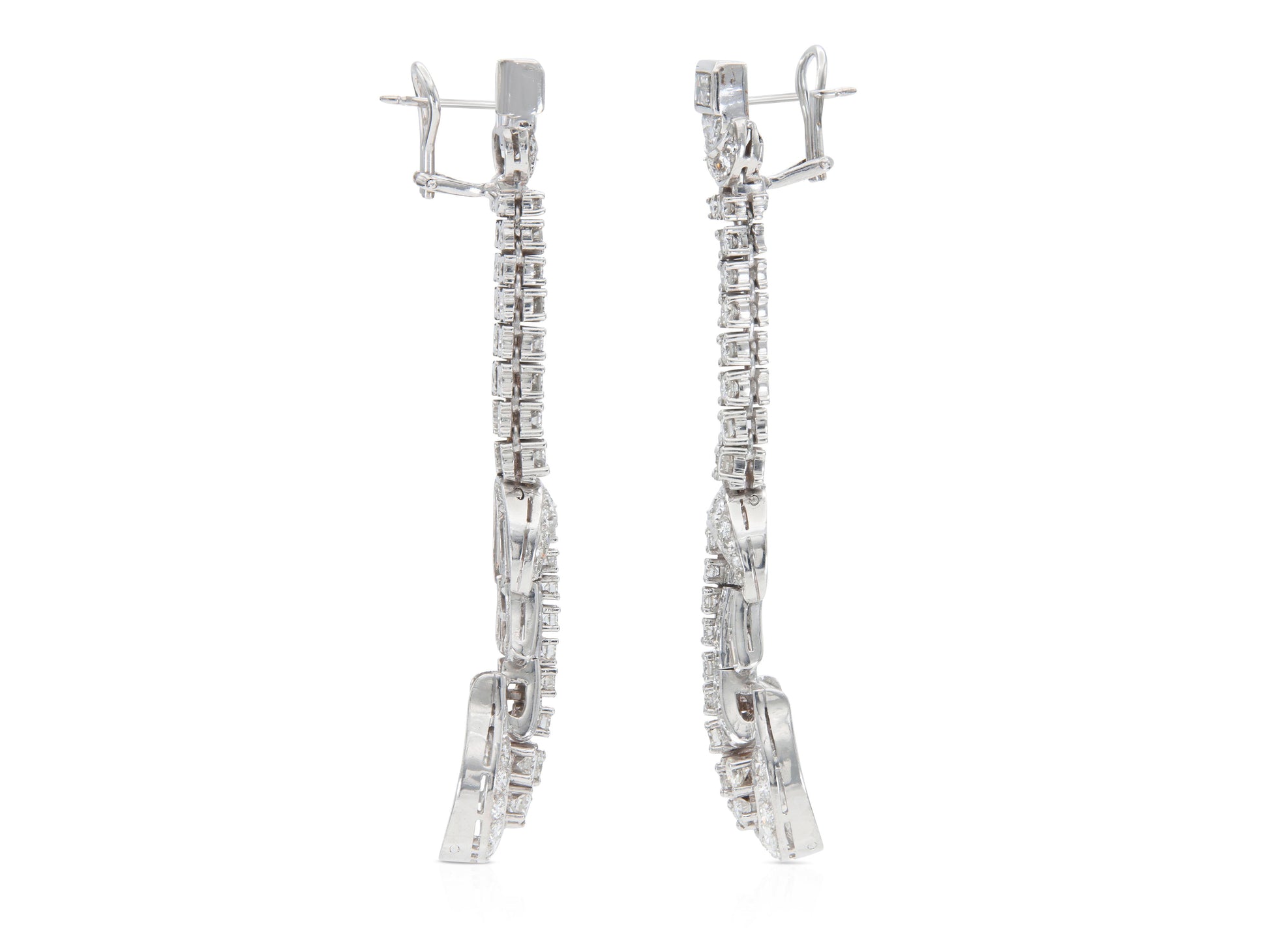 Vintage 1950s 7.50 Carat Diamond Dangle Earrings