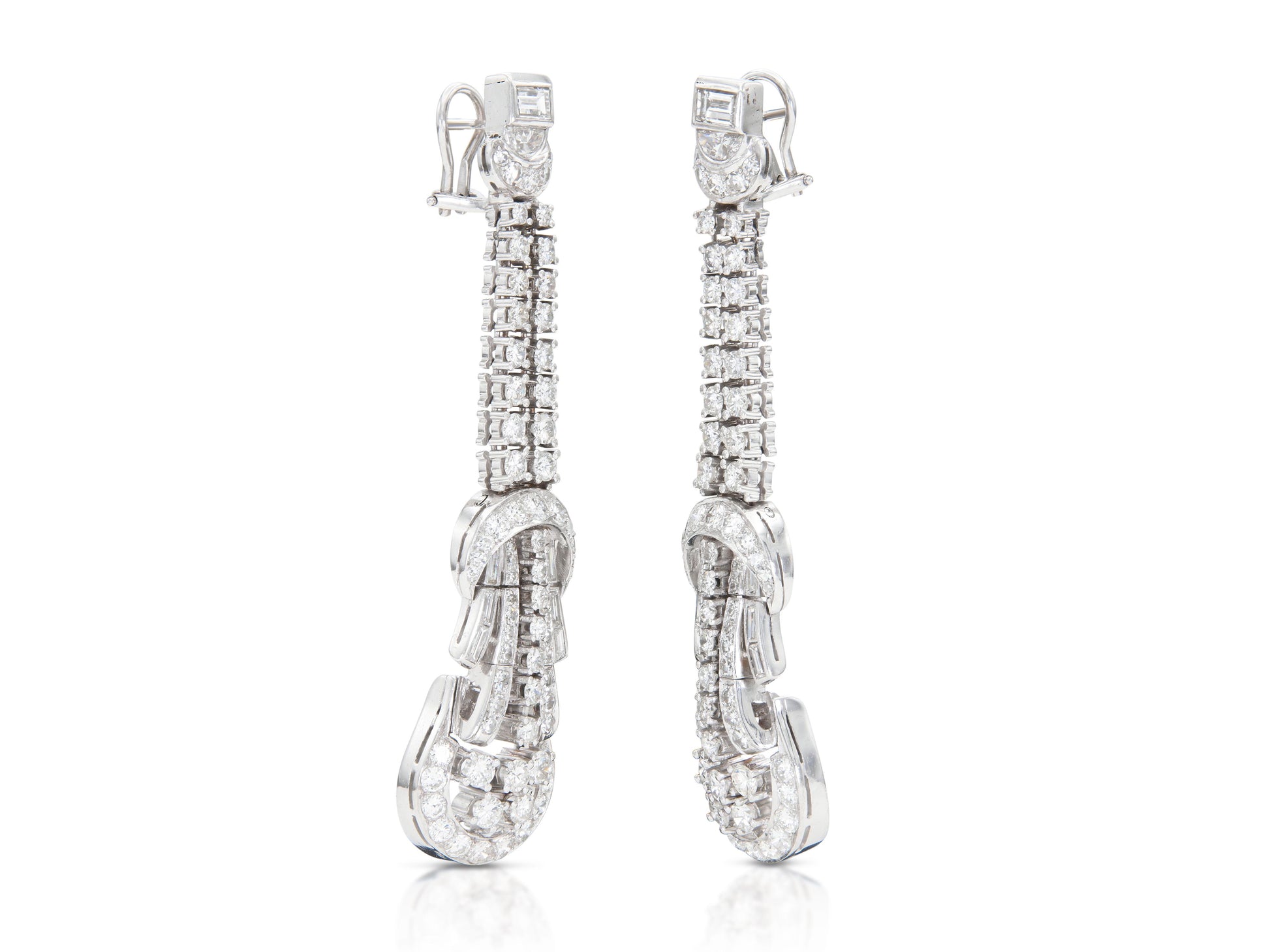 Vintage 1950s 7.50 Carat Diamond Dangle Earrings