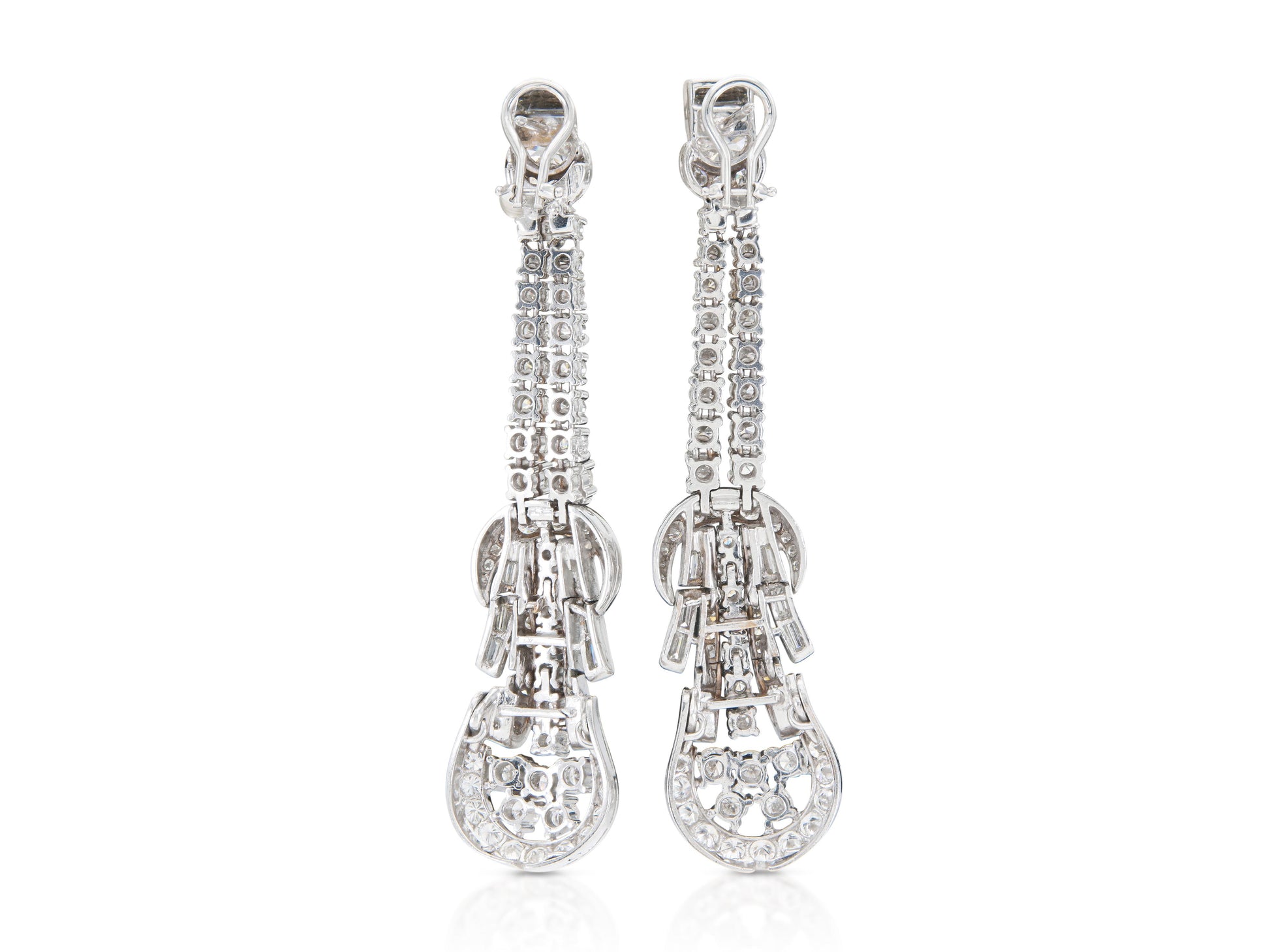 Vintage 1950s 7.50 Carat Diamond Dangle Earrings