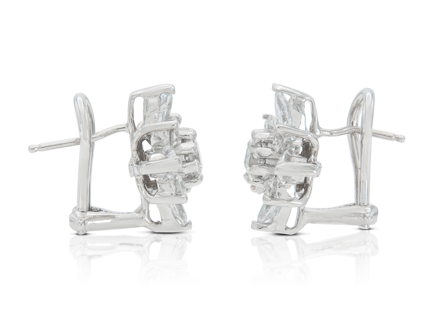 3.00 Carat Diamond Flower Earrings