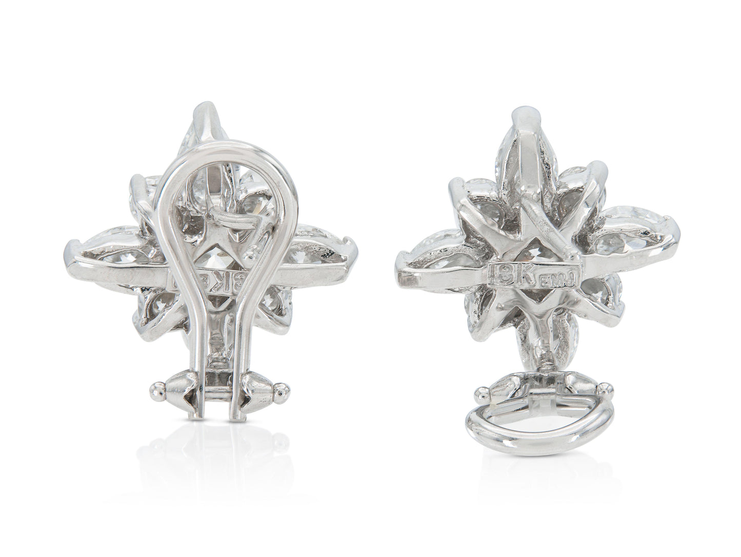 3.00 Carat Diamond Flower Earrings