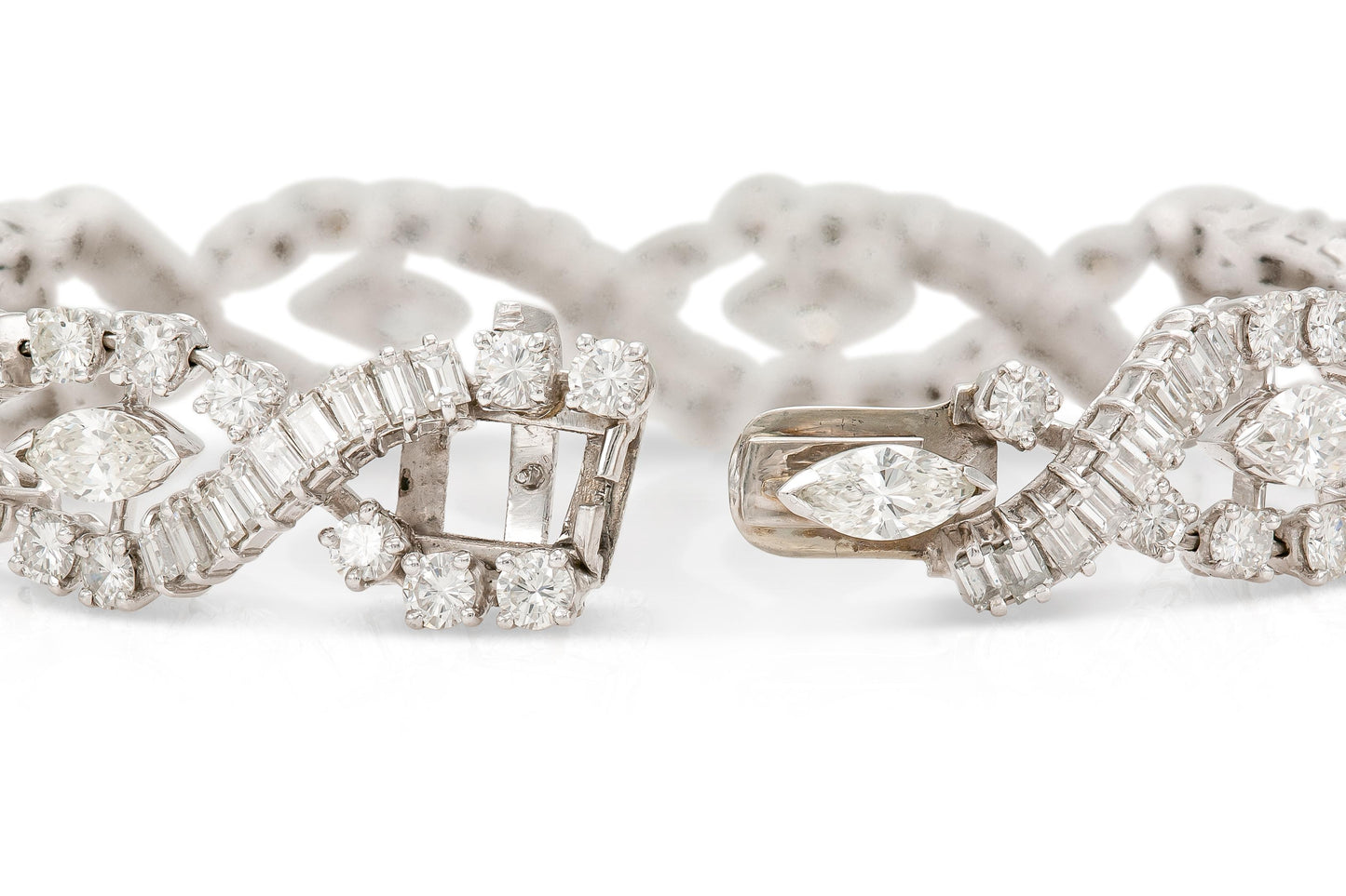 Vintage 1950s 16.00 Carat Mixed Cut Diamond Bracelet