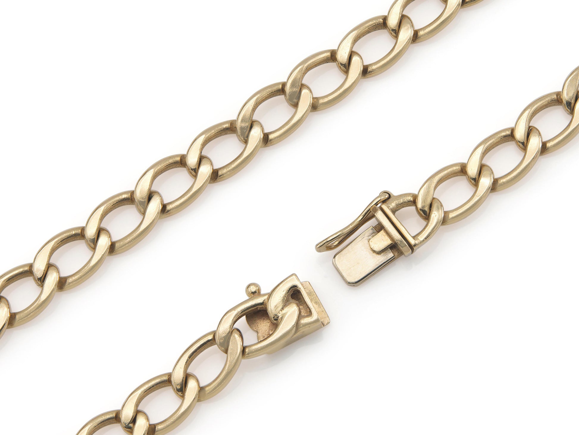 Vintage 1990s Hammerman Brothers Gold Link Chain Necklace with Diamonds