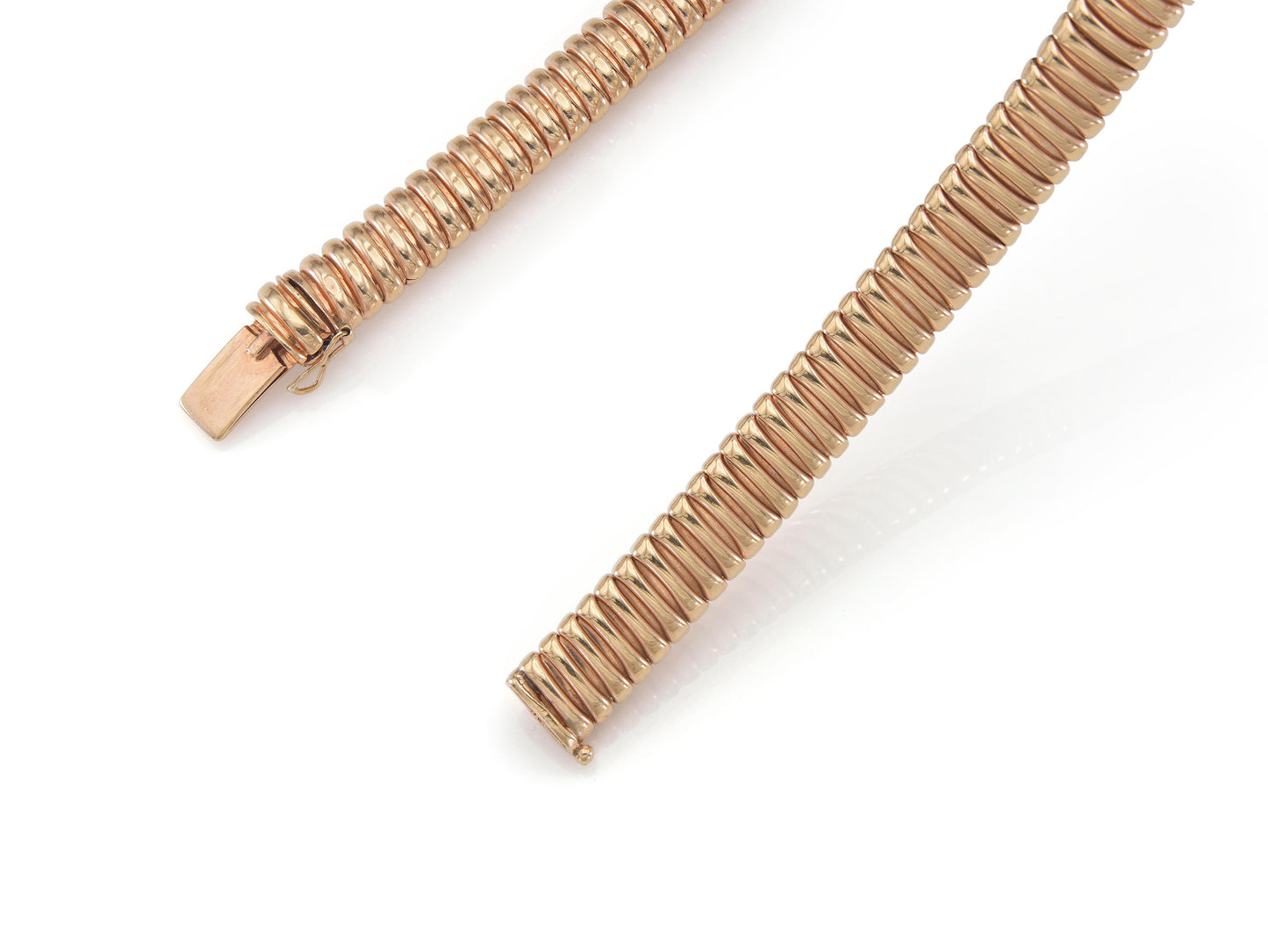Vintage 1940s Retro Rose Gold Tubogas Necklace