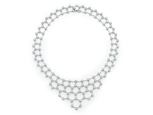 22.00 Carat Diamond Honeycomb Openwork Necklace