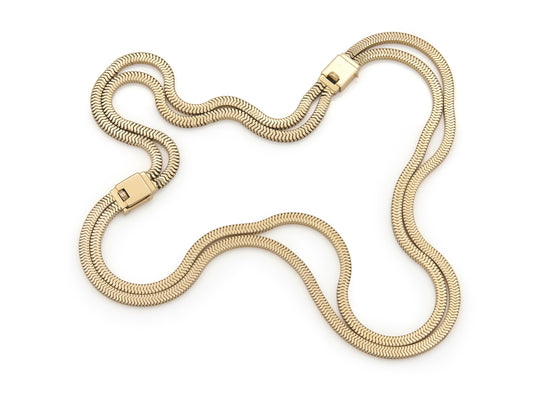 Vintage 1980s Forstner Two Strand Gold Necklace & Bracelet