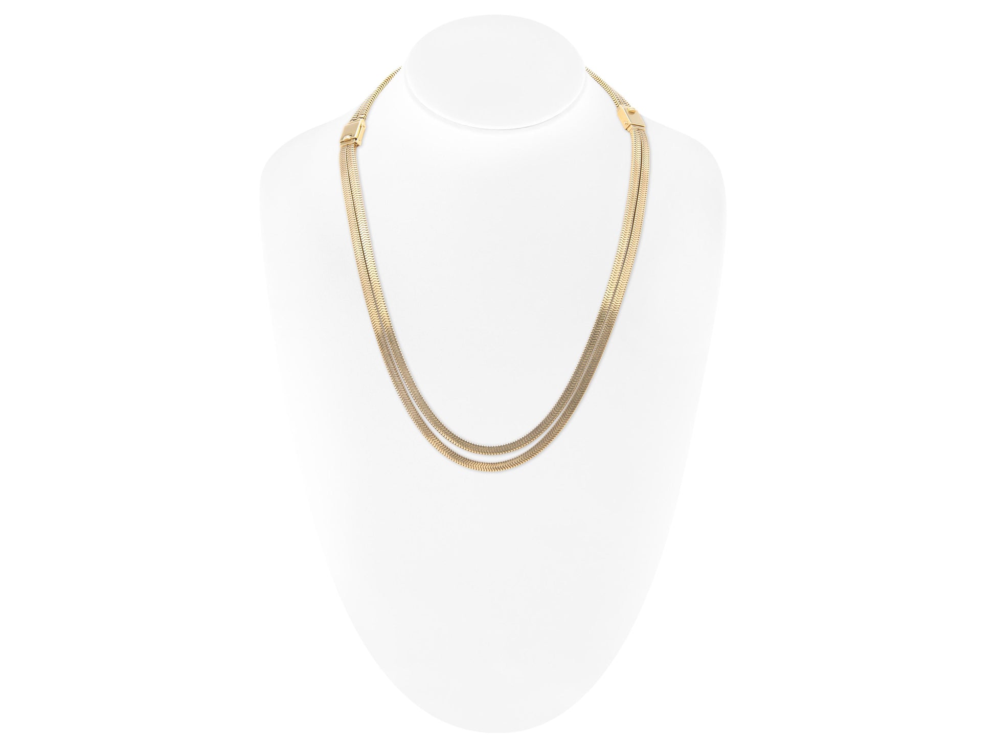 Vintage 1980s Forstner Two Strand Gold Necklace & Bracelet