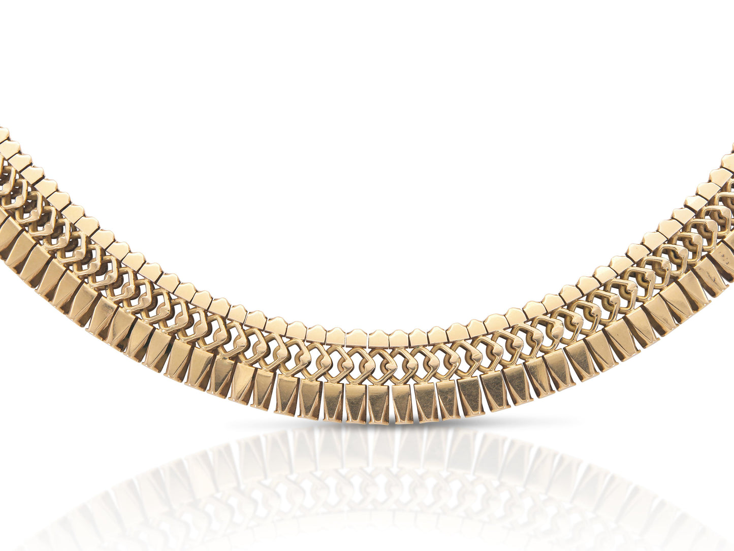Vintage 1940s Retro Rose Gold Collar Necklace