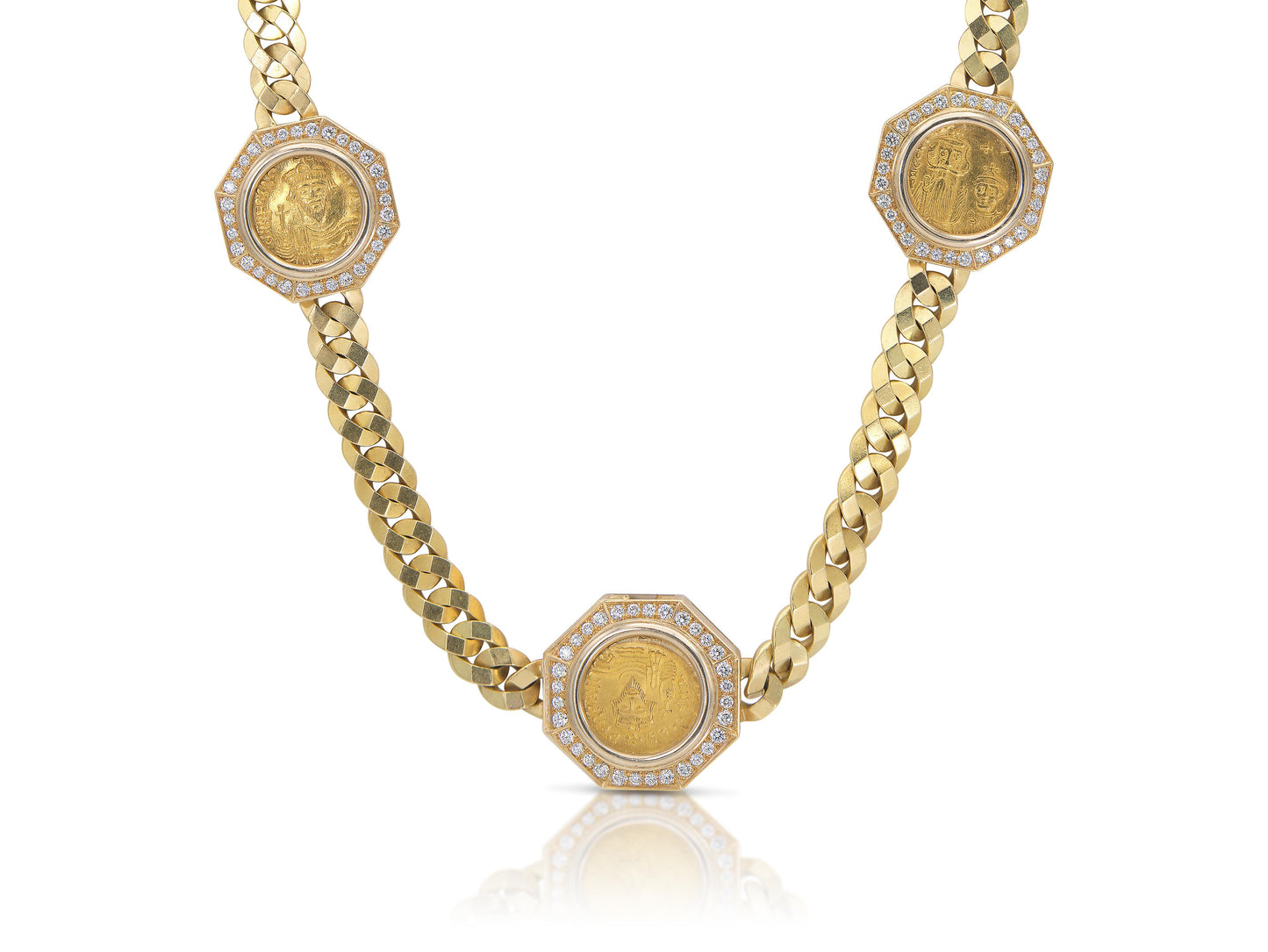 Vintage 1970s Bvlgari Monete 7 Coin Chain Necklace
