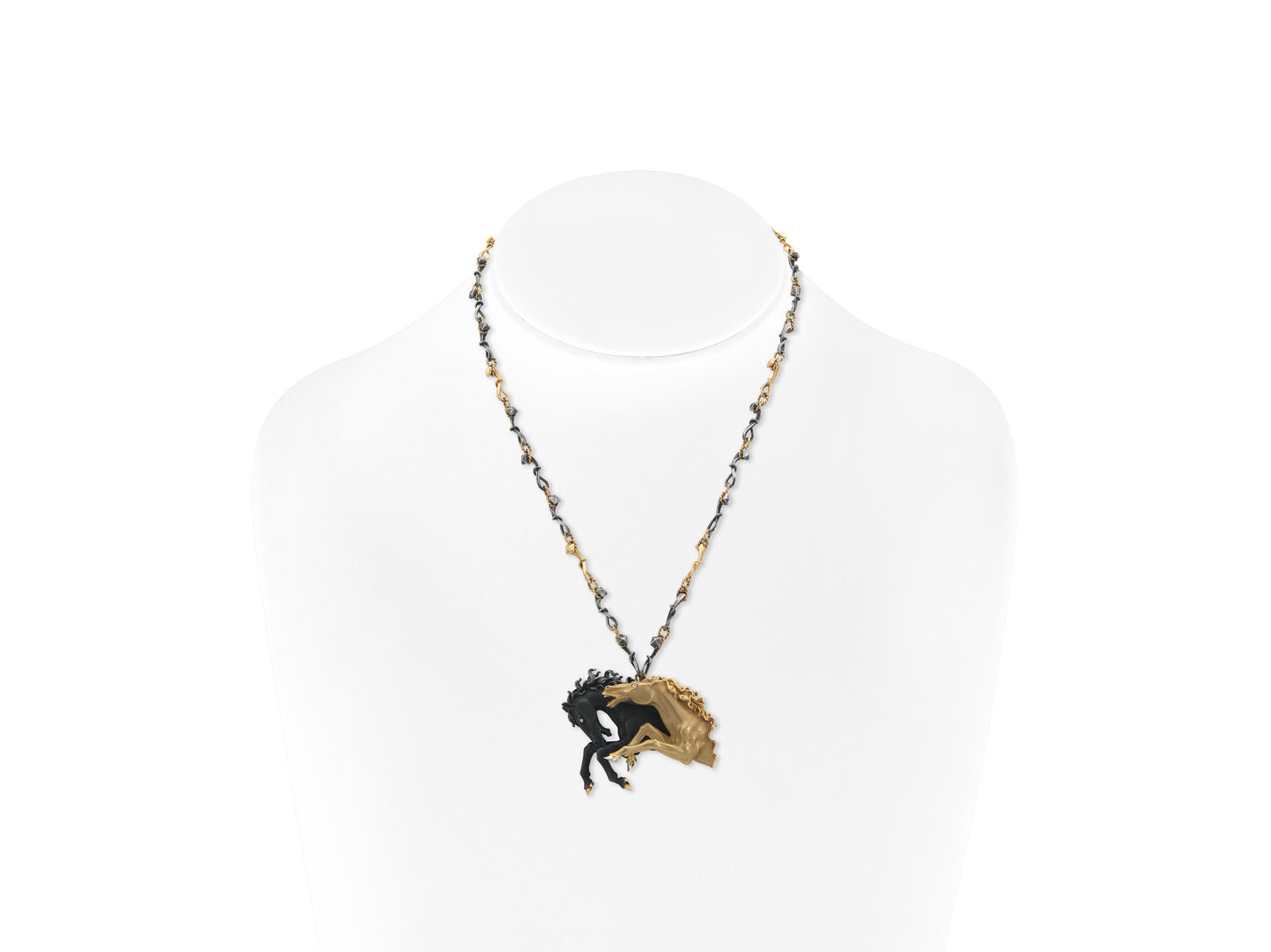 Vintage 1990s Carrera y Carrera "Ecuestre" Horses Pendant Necklace