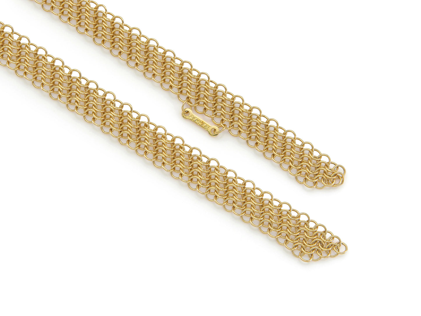 Tiffany & Co. Elsa Peretti Small Mesh Gold Bib Scarf Necklace