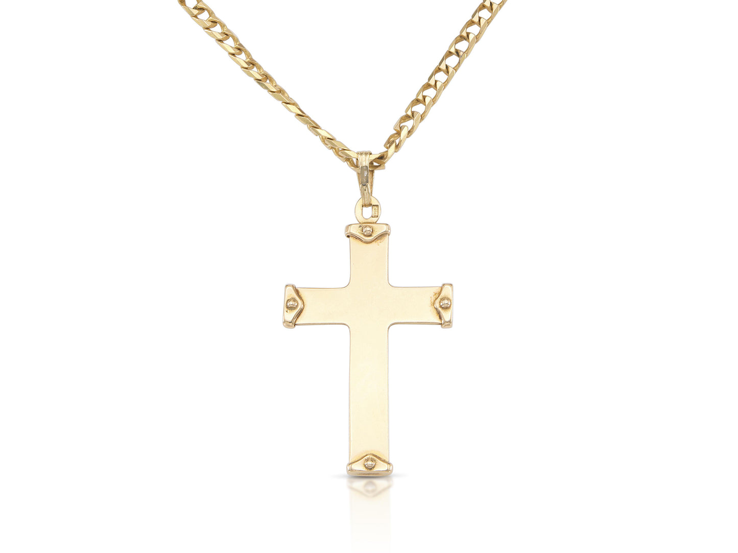 Gold Cross Pendant Chain Necklace