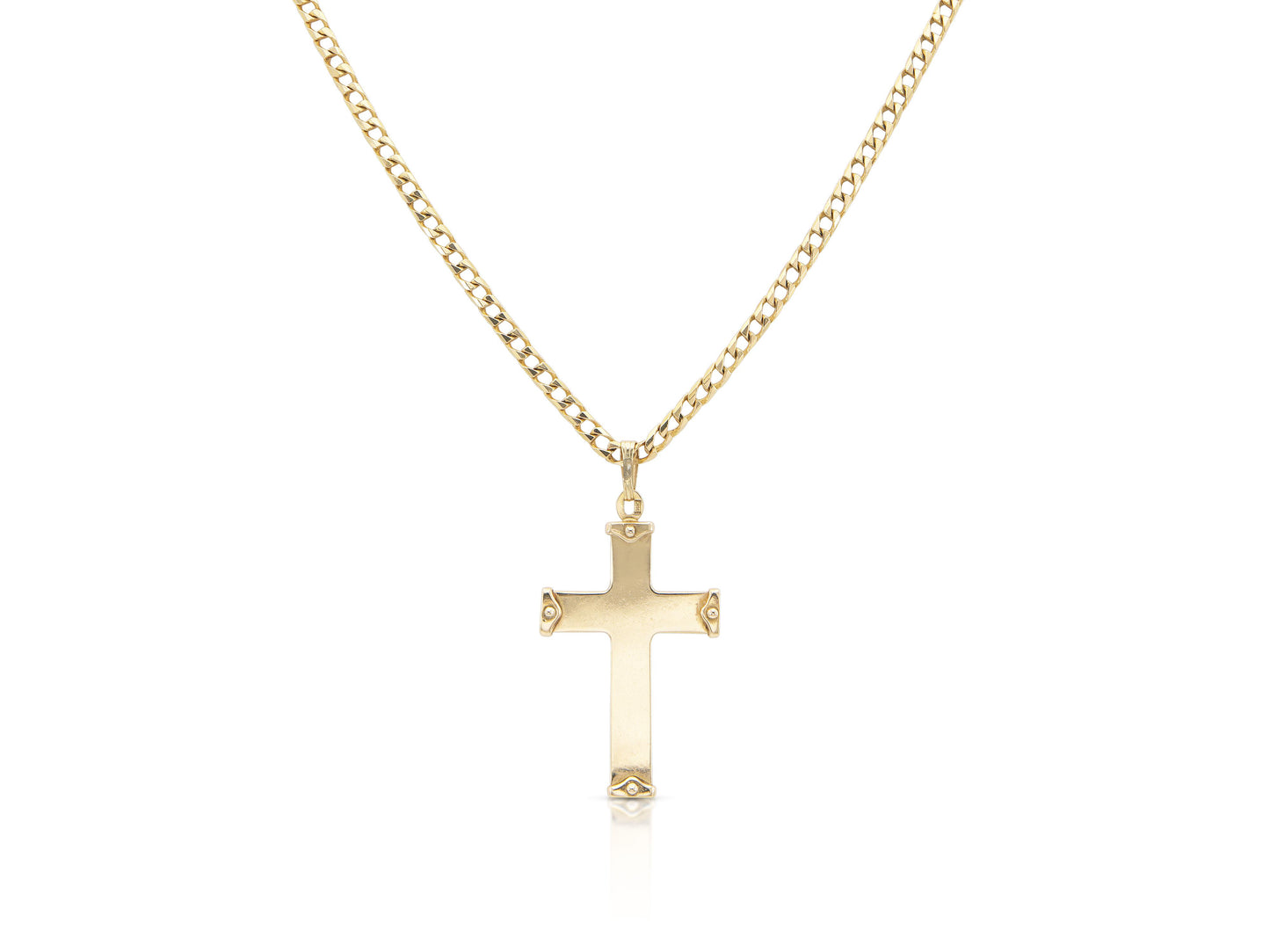 Gold Cross Pendant Chain Necklace
