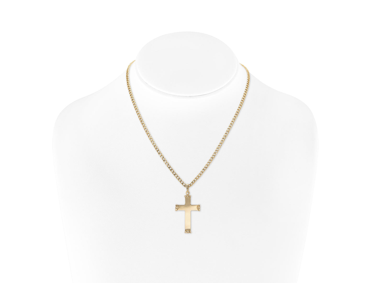 Gold Cross Pendant Chain Necklace