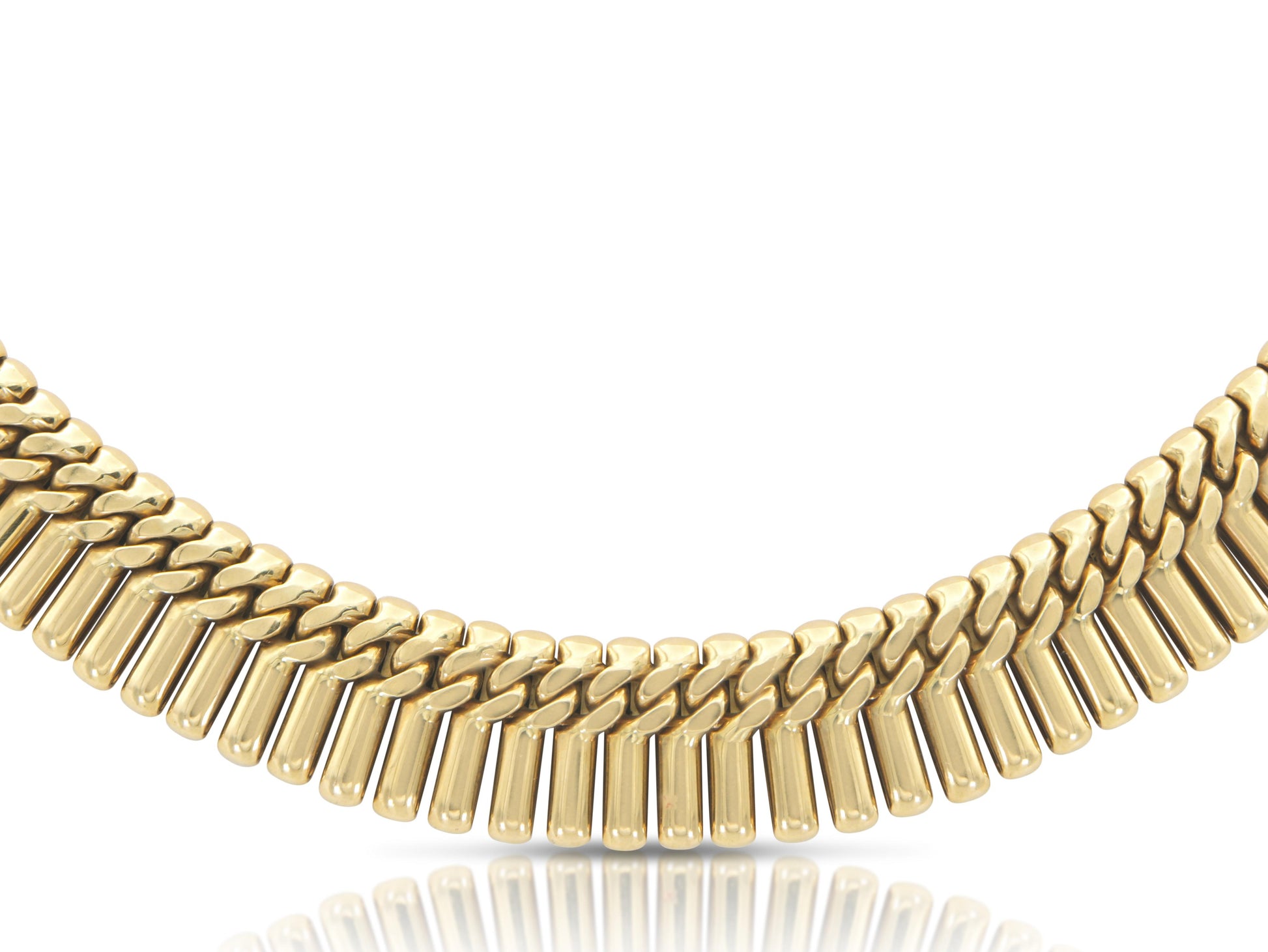 Vintage 1980s Double-Sided Gold Spikes Necklace