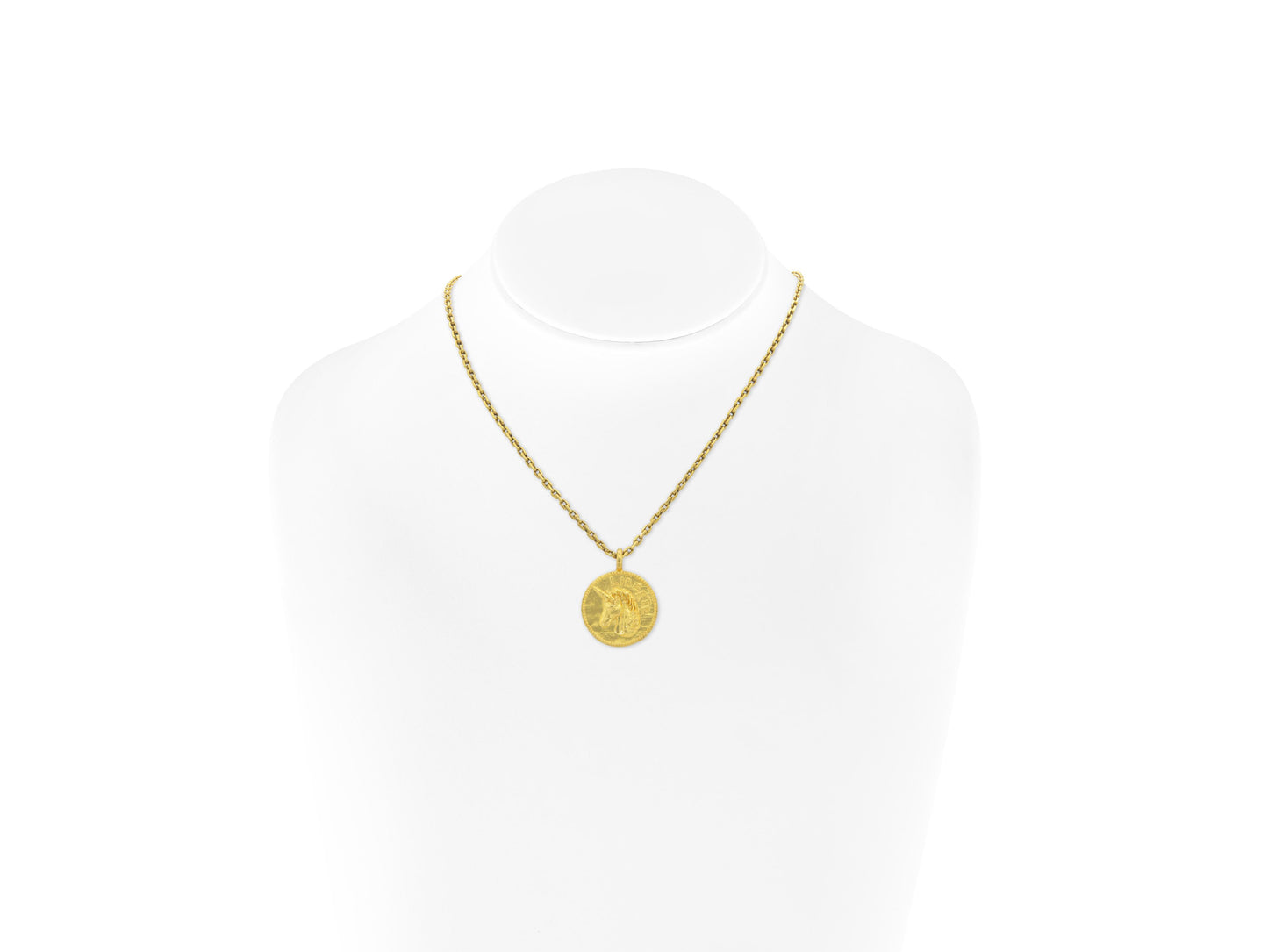 Mene Gold Liberte Unicorn Medallion Pendant Necklace