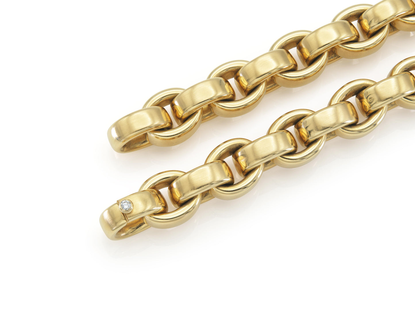 Vintage 1980s Gold Cable Link Collar Necklace