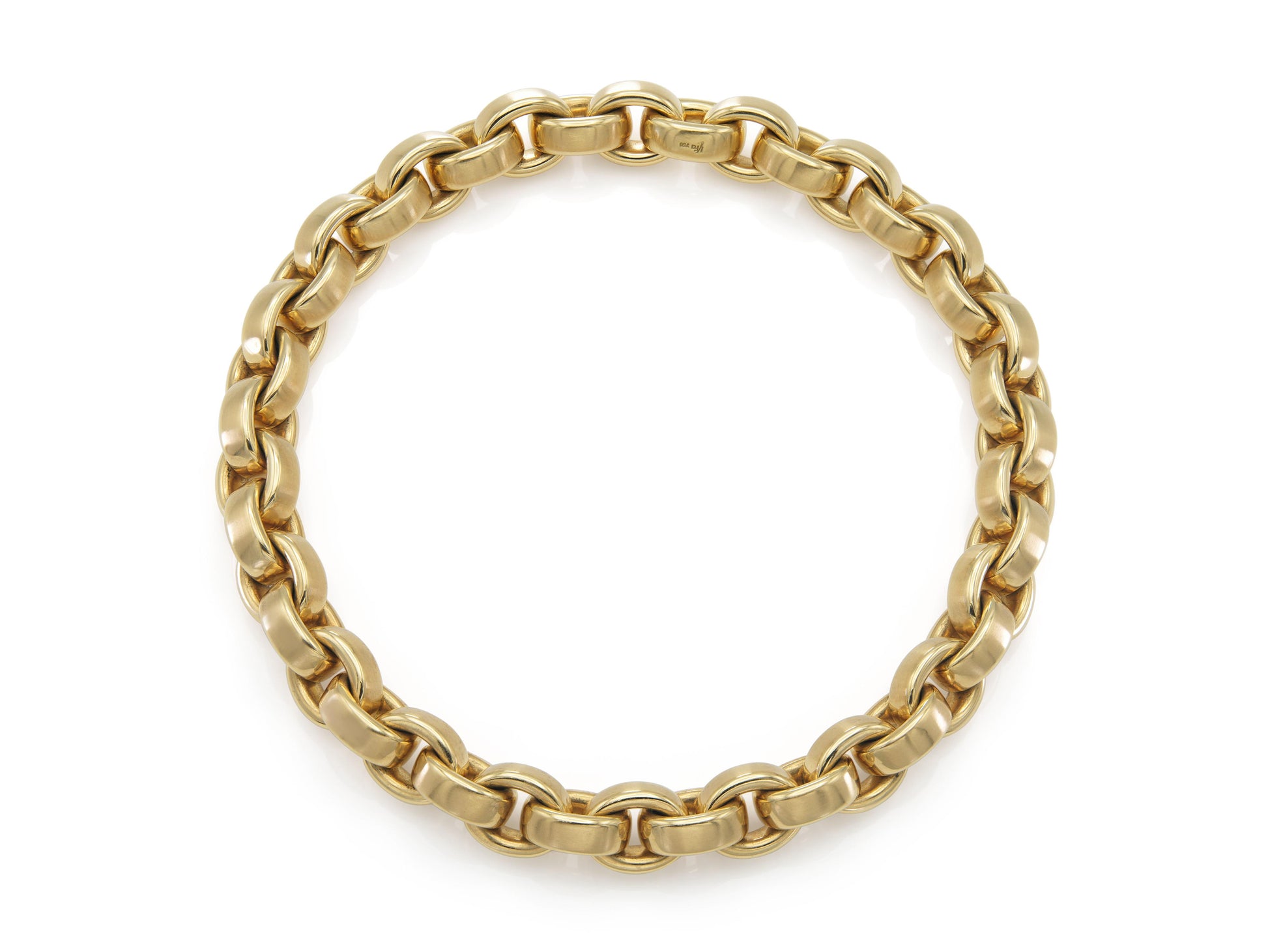 Vintage 1980s Gold Cable Link Collar Necklace