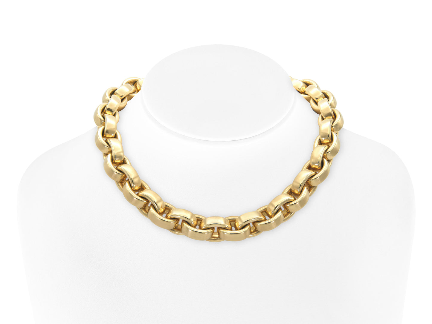 Vintage 1980s Gold Cable Link Collar Necklace
