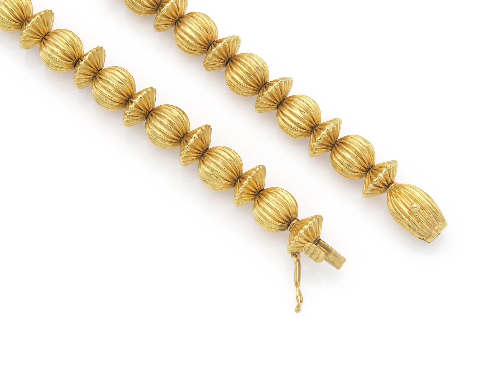 Vintage 1960s Lalaounis Textured Gold Balls Station Necklace