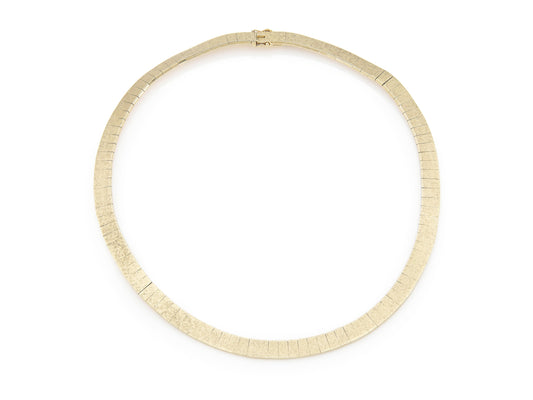 Vintage 1980s Gold Plates Collar Necklace