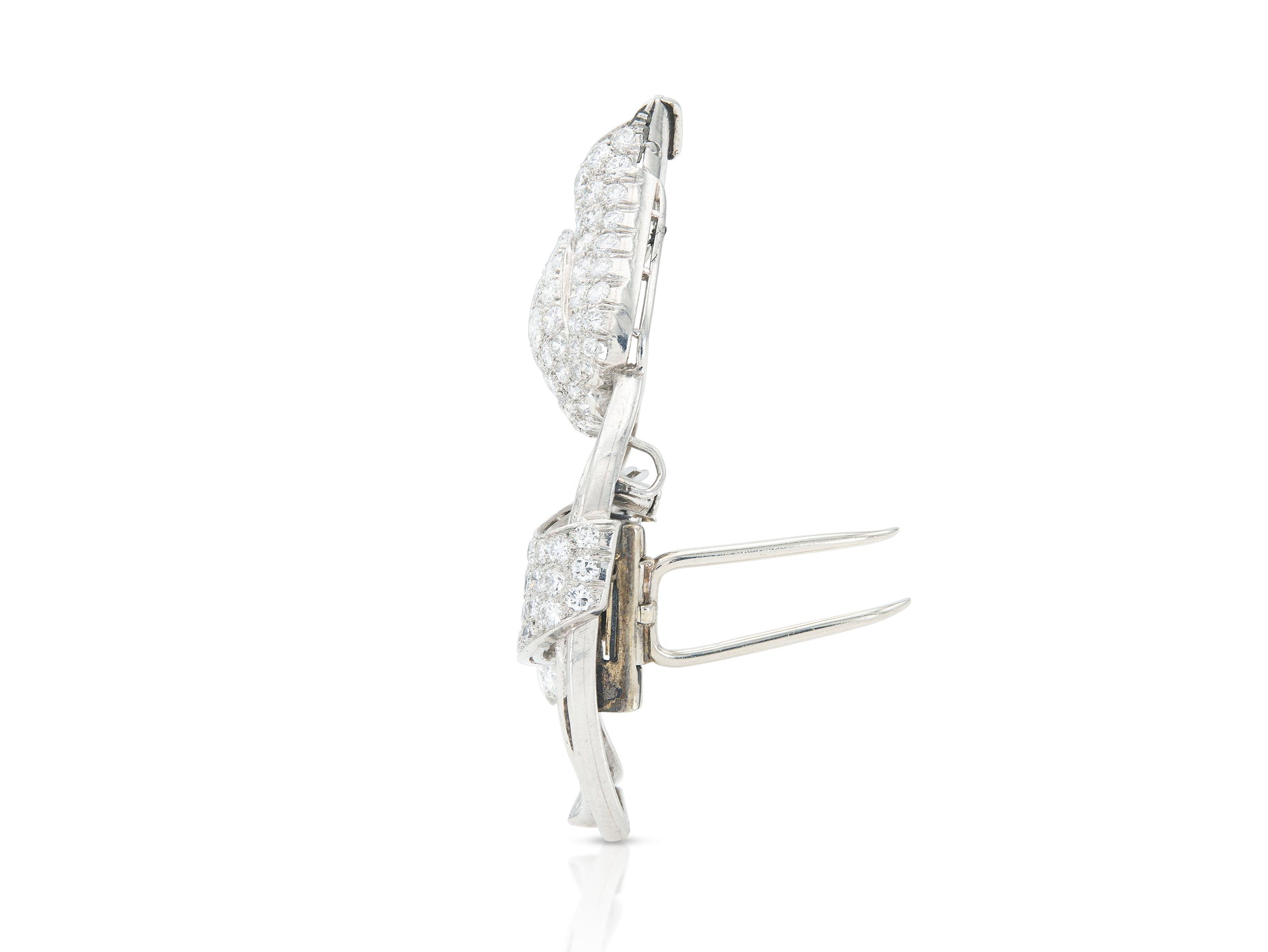 Vintage 1950s 7.50 Carat Diamond Tulip Brooch Pendant