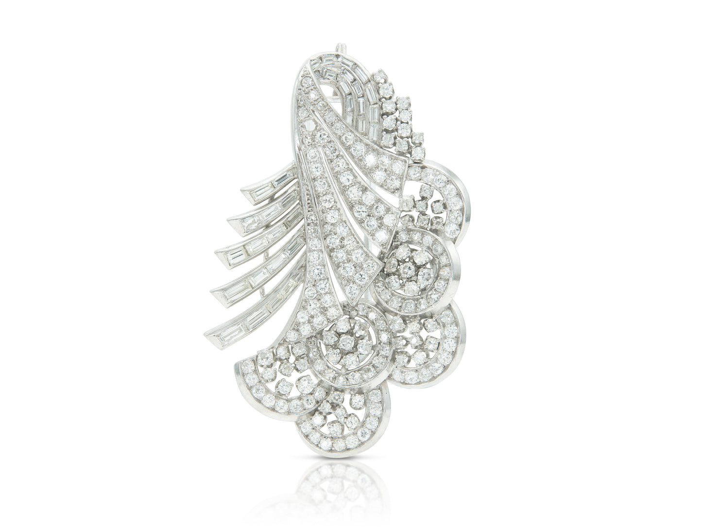 Vintage 1940s 8.50 Carat Diamond Brooch Pendant
